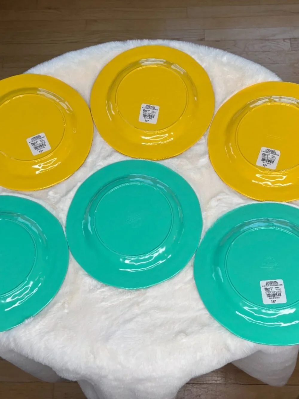 Pier 1 Imports Carmelo 6 Melamine Crackle Glaze Distressed Luncheon Plates-NWT
